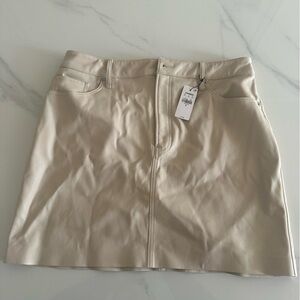 EXPRESS faux leather beige mini skirt size 12